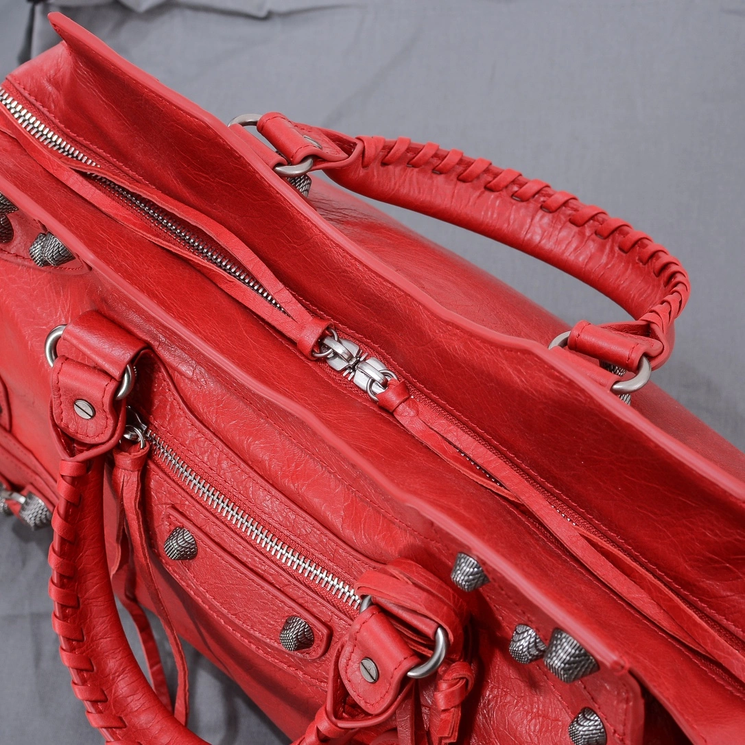 Balenciaga Red Neo Cagole Motorcycle Bag with Heart Mirror ZeroBulk 60938