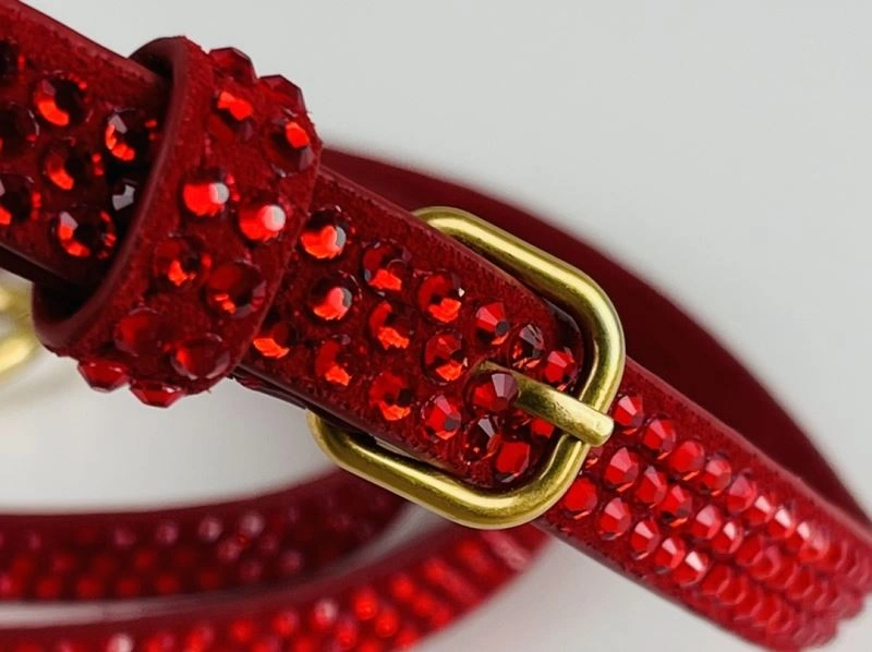 Balenciaga Red Rhinestone Hourglass Bag with B-Clasp Durable 72591