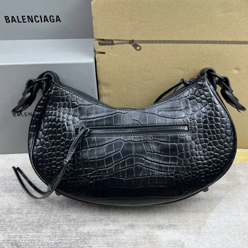 Balenciaga Retro  Crocodile Leather Half-Moon Dumpling Bag FreshLook 38352