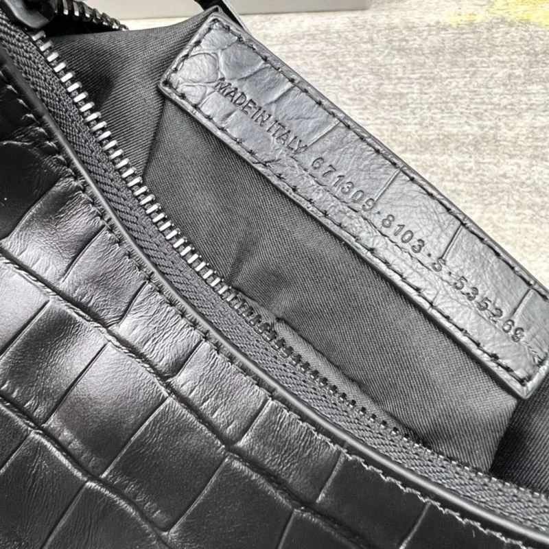 Sophisticated Balenciaga Retro  Crocodile Leather Half Moon Dumpling Bag 38335