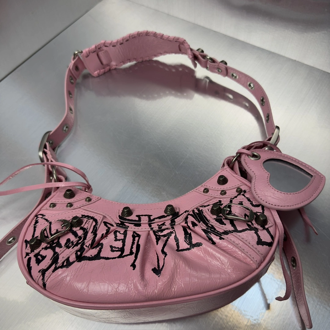 Balenciaga Retro  Le Cagole Half Moon Graffiti Dumpling Bag Effortless 72572