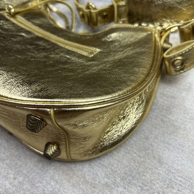 SunProtective Balenciaga Retro  Motorcycle-Inspired Half Moon Dumpling Bag 38358