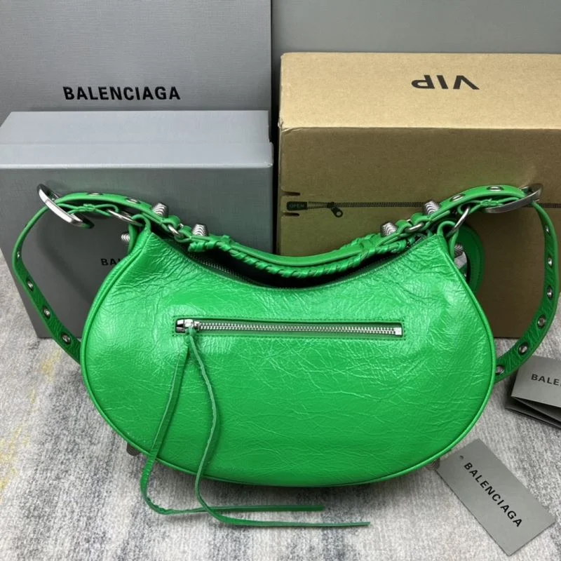 Popular Balenciaga Retro Green  Le Cagole Half-Moon Dumpling Bag 38350