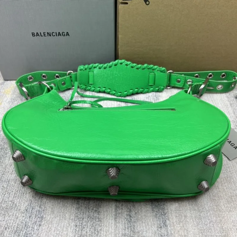 Popular Balenciaga Retro Green  Le Cagole Half-Moon Dumpling Bag 38350