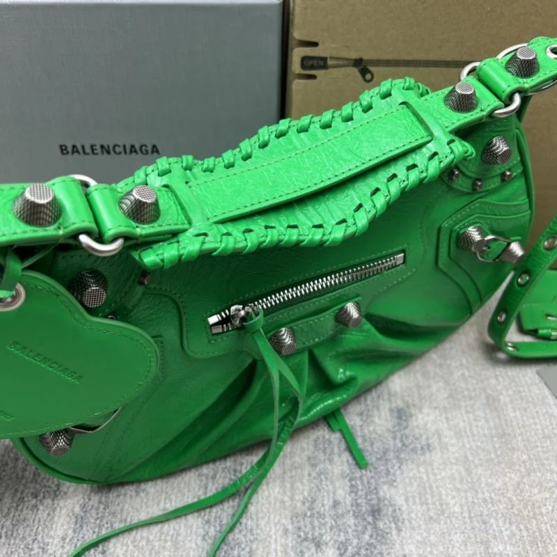 Popular Balenciaga Retro Green  Le Cagole Half-Moon Dumpling Bag 38350