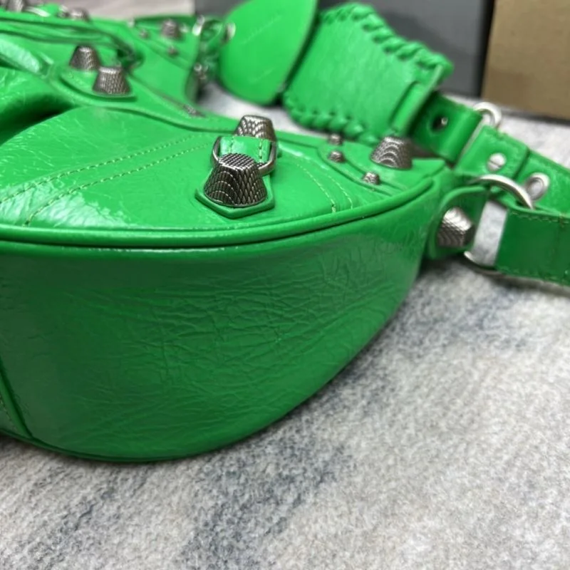 Popular Balenciaga Retro Green  Le Cagole Half-Moon Dumpling Bag 38350