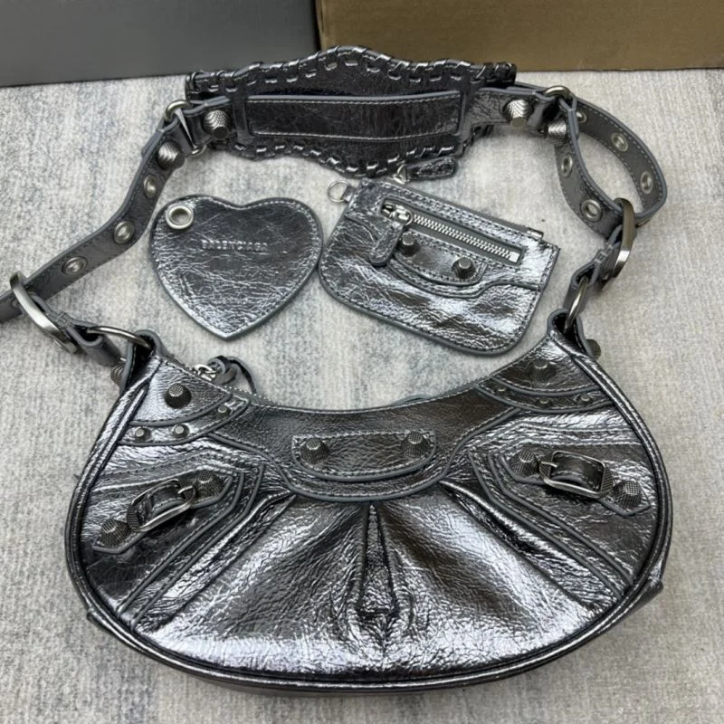 Balenciaga Retro Motorcycle-Inspired Half Moon Dumpling Bag WeatherProof 38363