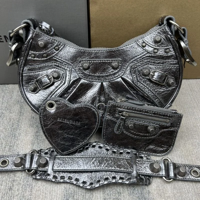 Balenciaga Retro Motorcycle-Inspired Half Moon Dumpling Bag WeatherProof 38363