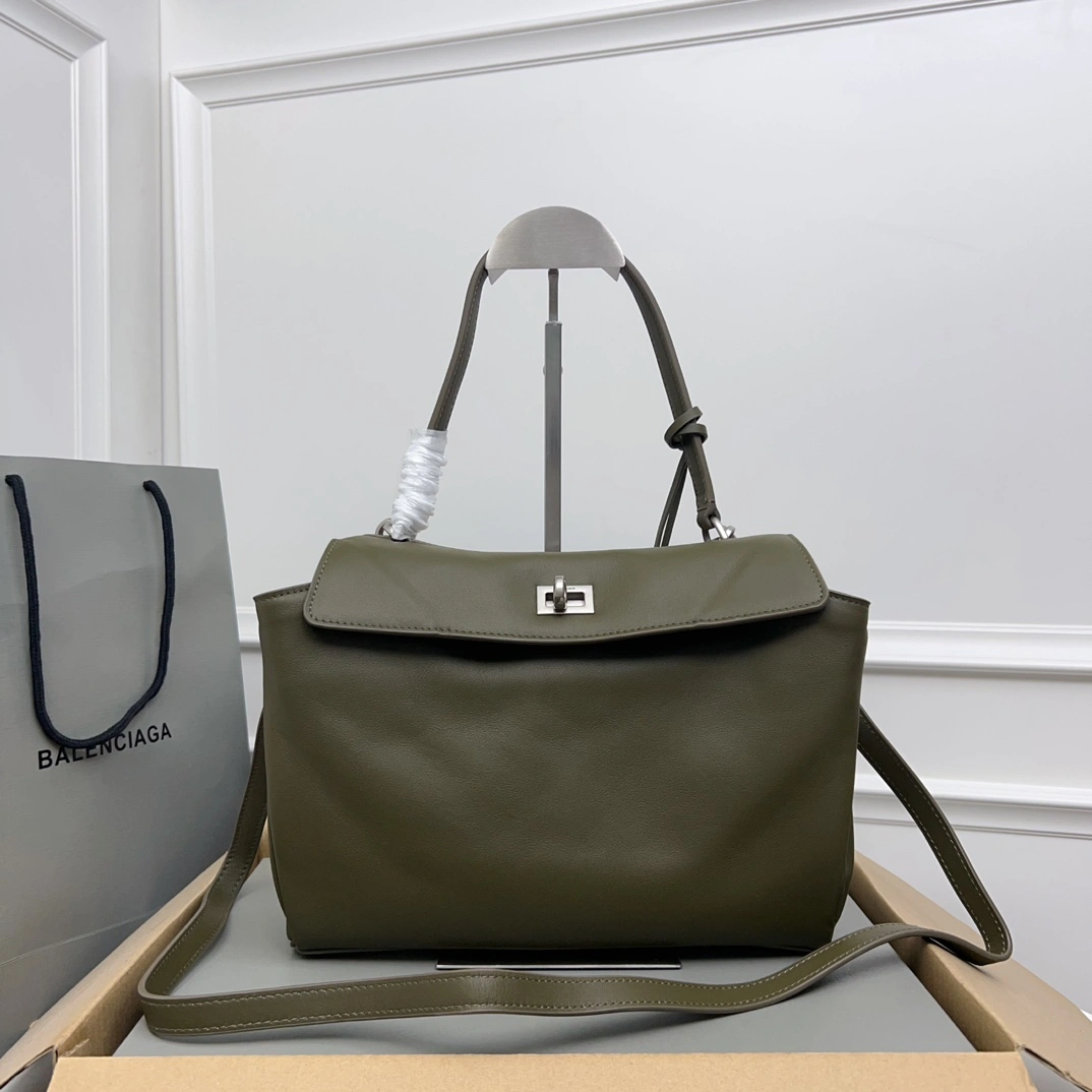 Balenciaga Rodeo Luxe Black Leather Tote -  Style MoistureWicking 60918