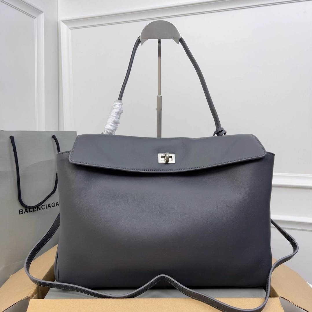 Balenciaga Rodeo Luxe Leather Tote -  Black Elegance Lightweight 60924