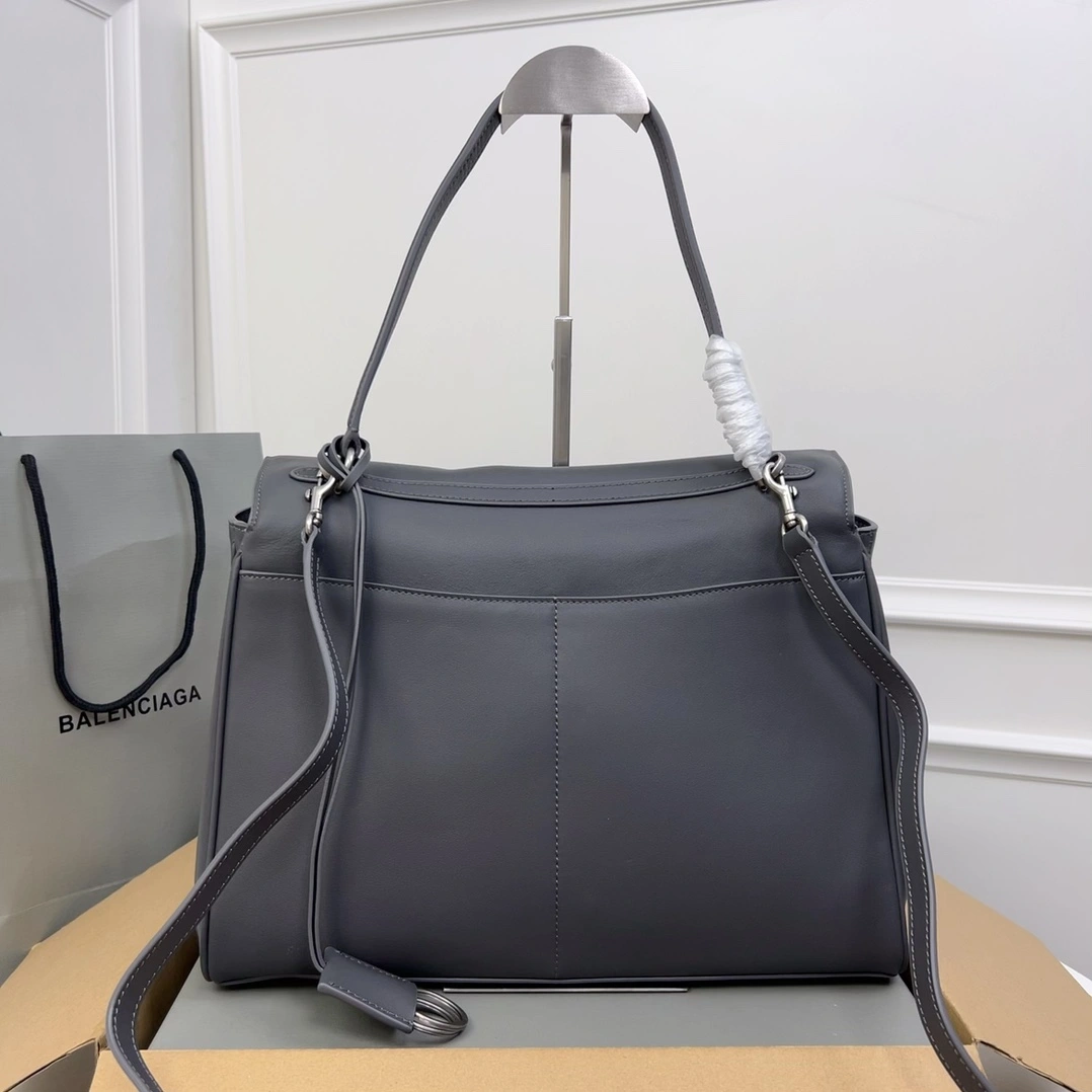 Balenciaga Rodeo Luxe Leather Tote -  Black Elegance Lightweight 60924