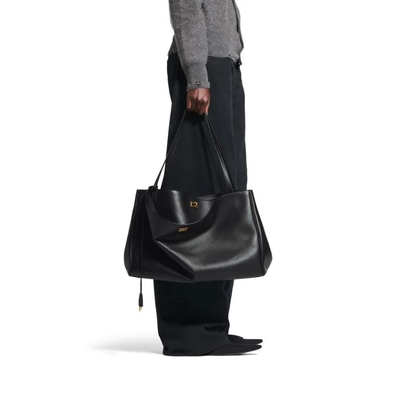 Balenciaga Rodeo Luxe Open-Top Tote with Metal Turn-Lock RelaxedFit 38249