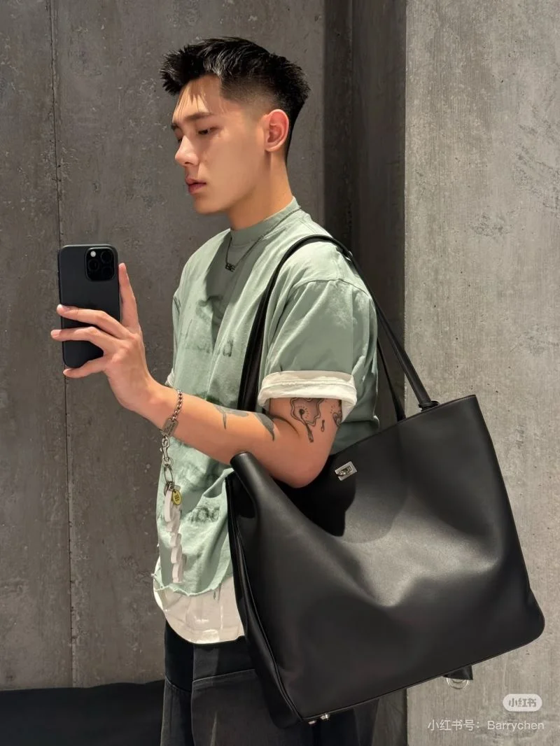Balenciaga Rodeo Luxe Open-Top Tote with Metal Turn-Lock RelaxedFit 38249