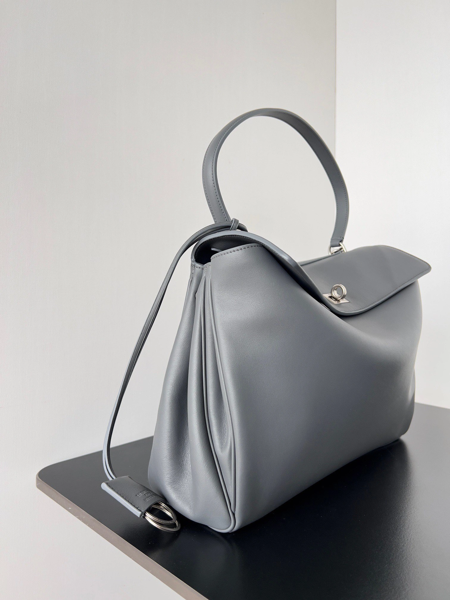 Balenciaga Rodeo Luxe Oversized Calfskin Bag with Silver Buckle Tailored 64732