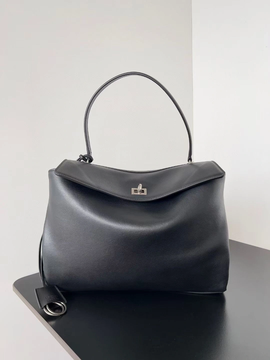 Balenciaga Rodeo Luxe Oversized Calfskin Bag with Silver Buckle Vibrant 64683
