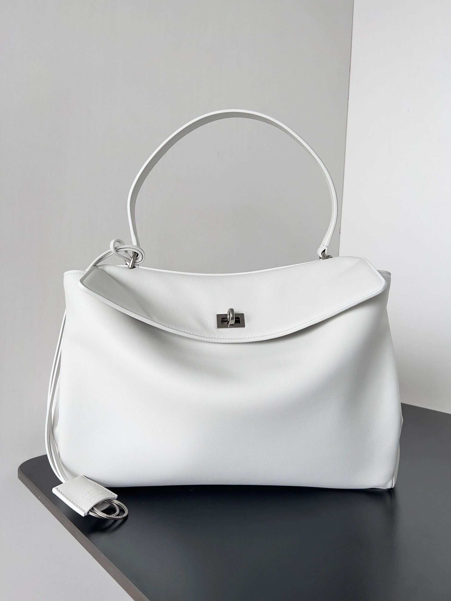 Balenciaga Rodeo Luxe Silver Buckle Oversized Leather Bag Lightweight 64722