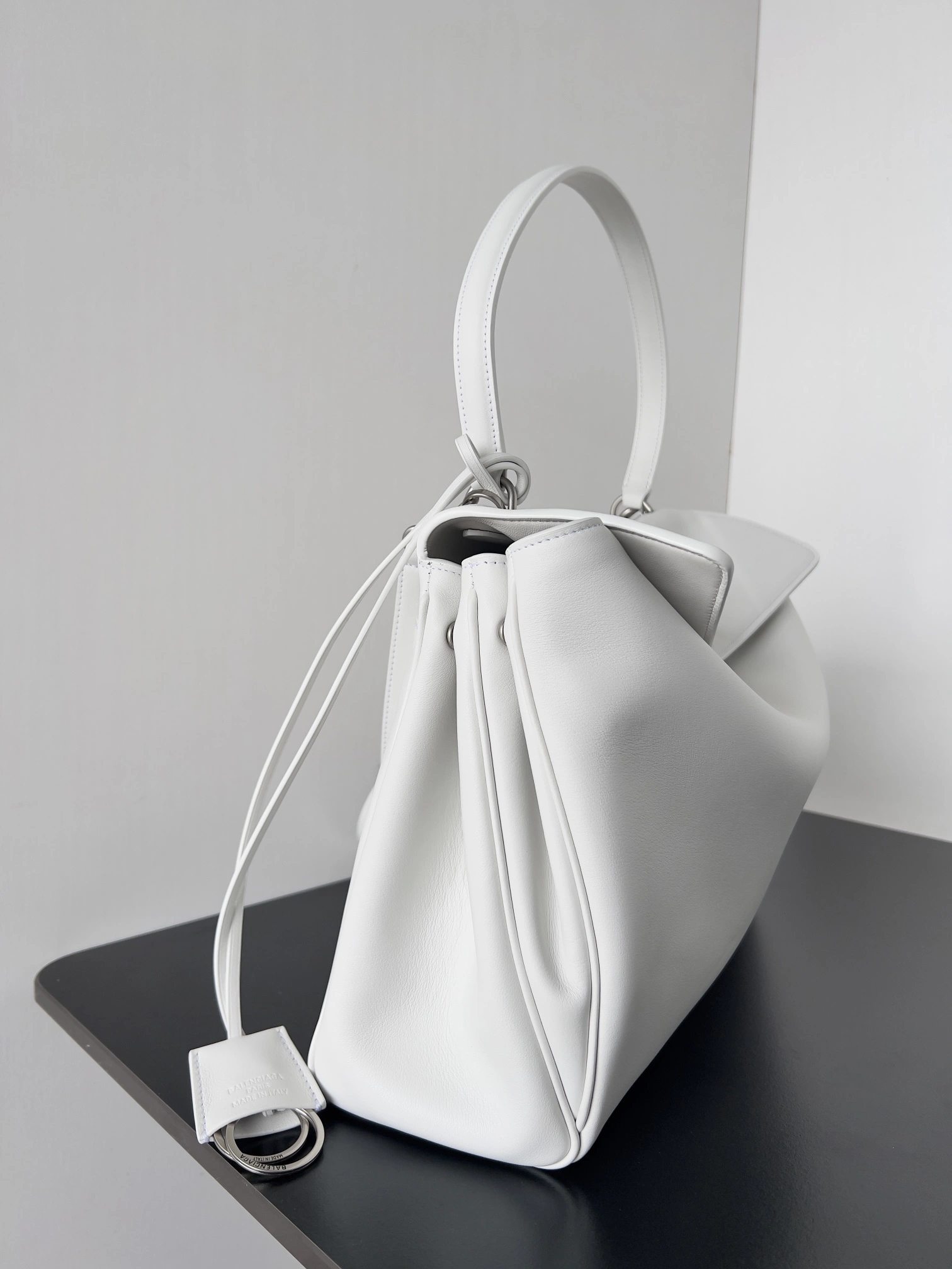 Balenciaga Rodeo Luxe Silver Buckle Oversized Leather Bag Lightweight 64722