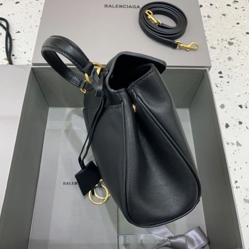 Bright Balenciaga Rodeo Mini Black Leather Bag with Gold Buckle - Unisex 67008