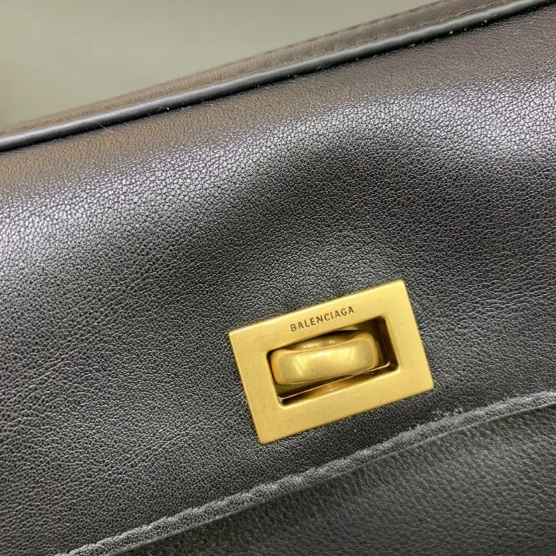 Bright Balenciaga Rodeo Mini Black Leather Bag with Gold Buckle - Unisex 67008