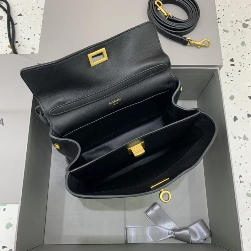 Bright Balenciaga Rodeo Mini Black Leather Bag with Gold Buckle - Unisex 67008