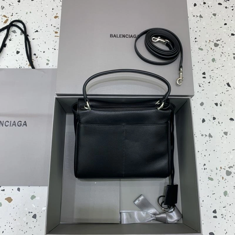 SunProtective Balenciaga Rodeo Mini Black Leather Bag with Silver Buckle 66999