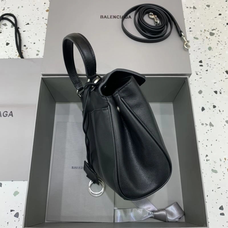 SunProtective Balenciaga Rodeo Mini Black Leather Bag with Silver Buckle 66999