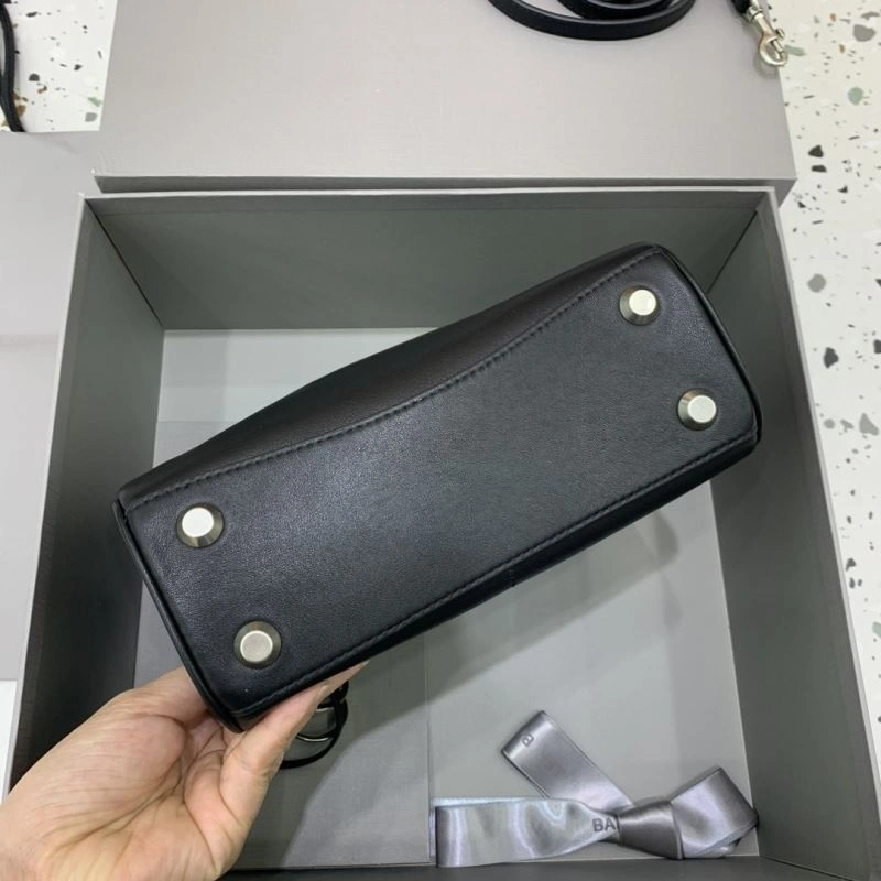 SunProtective Balenciaga Rodeo Mini Black Leather Bag with Silver Buckle 66999