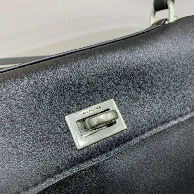 SunProtective Balenciaga Rodeo Mini Black Leather Bag with Silver Buckle 66999