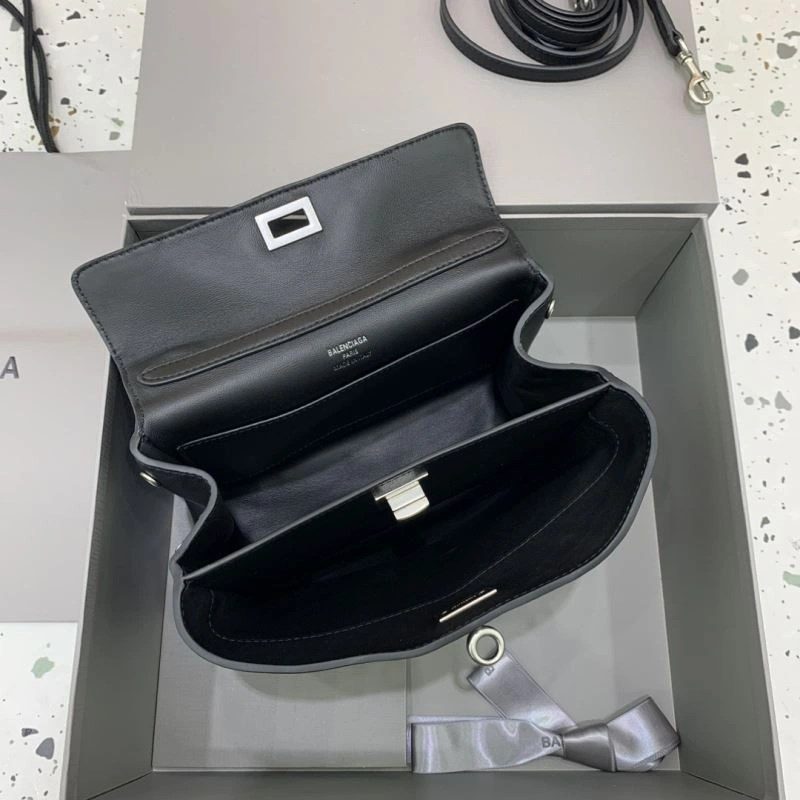 SunProtective Balenciaga Rodeo Mini Black Leather Bag with Silver Buckle 66999