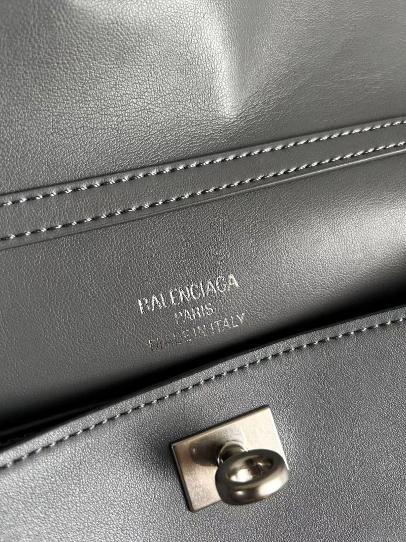 Balenciaga Rodeo Slouchy Leather Bag in Medium Gray Silver Snug 67009