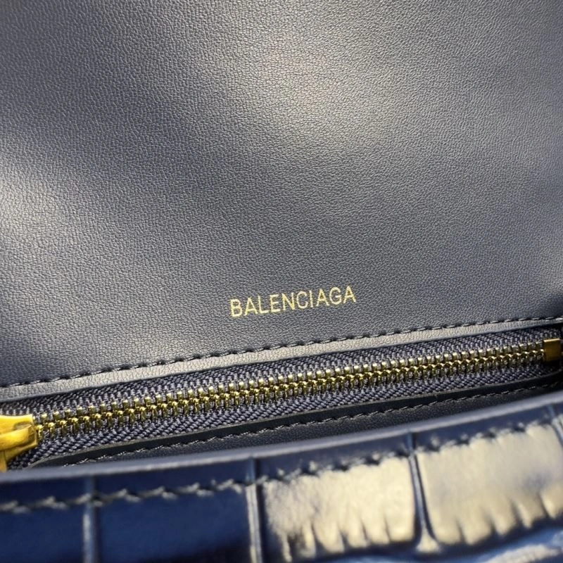 Balenciaga Royal Blue Crocodile Hourglass Bag with Gold Buckle QuickDry 69989