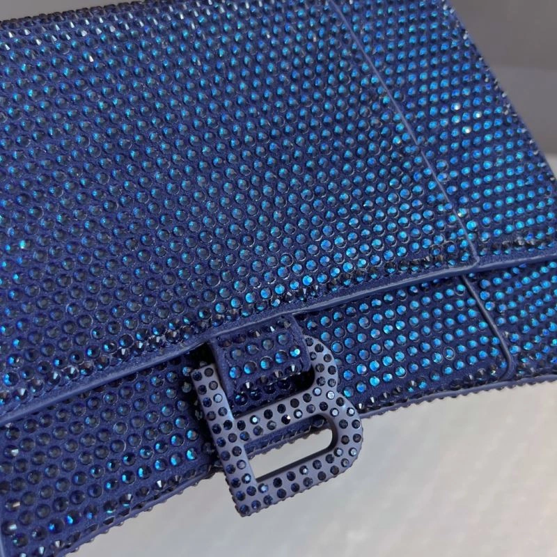 Balenciaga Royal Blue Rhinestone Hourglass Bag with  Buckle RelaxedFit 70051