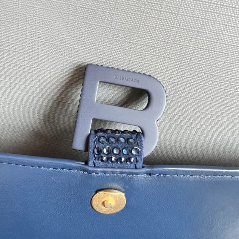 Balenciaga Royal Blue Rhinestone Hourglass Bag with  Buckle RelaxedFit 70051
