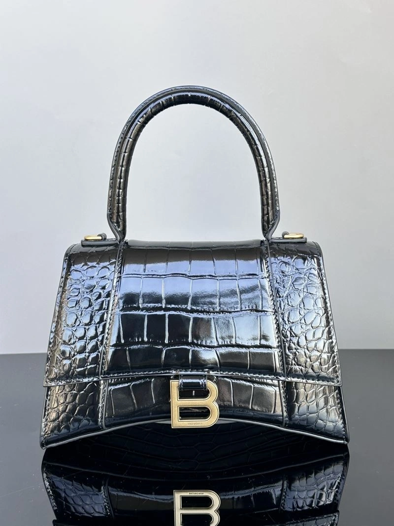 Balenciaga S Hourglass Crocodile Bag with Gold Accents Seasonal 72602