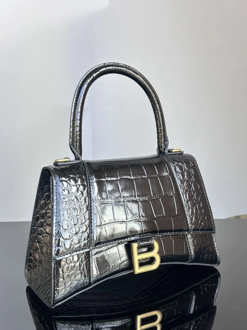 Balenciaga S Hourglass Crocodile Bag with Gold Accents Seasonal 72602