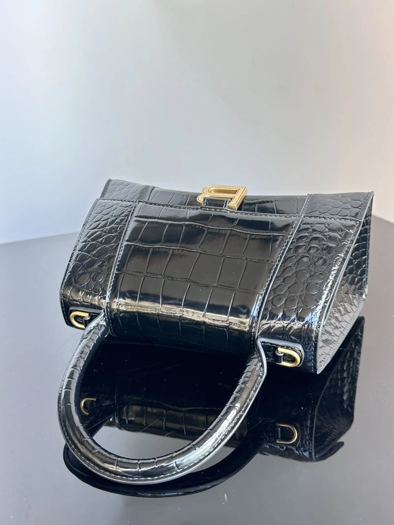Balenciaga S Hourglass Crocodile Bag with Gold Accents Seasonal 72602