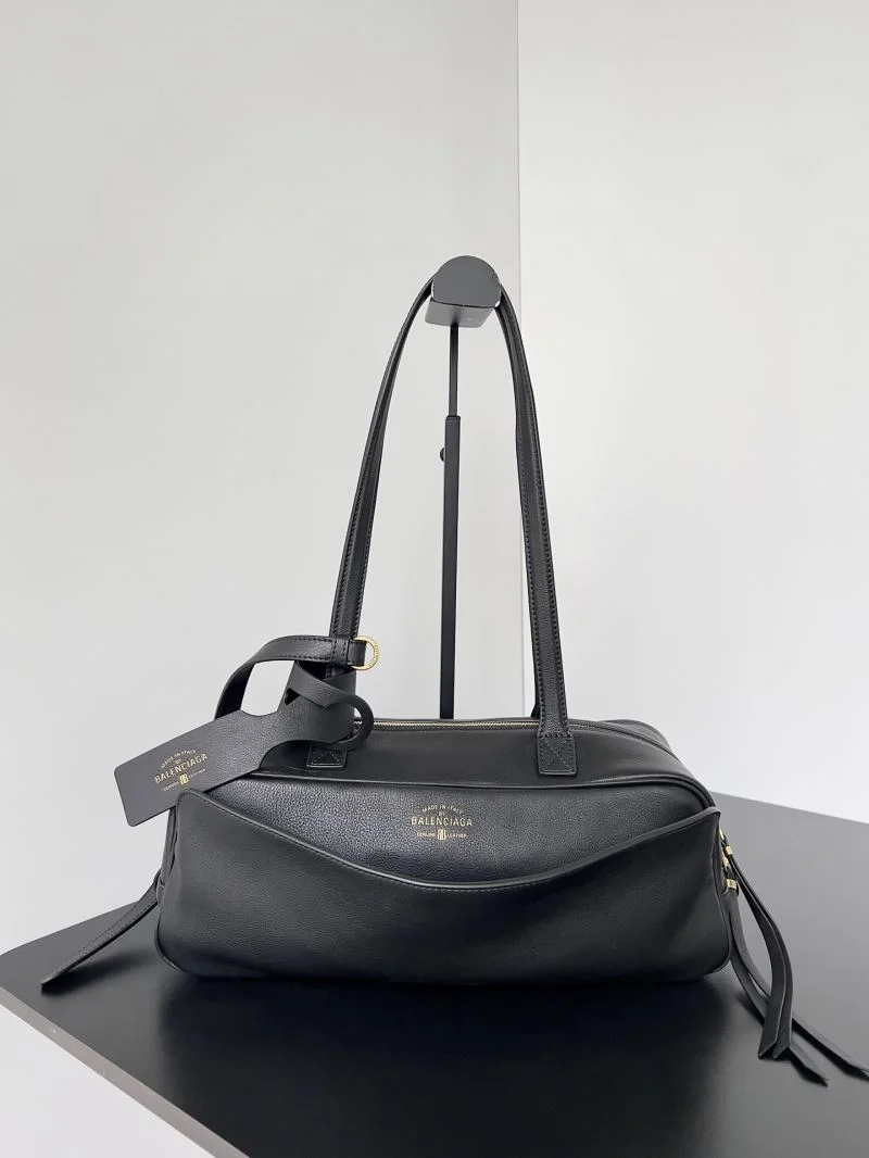 Balenciaga Shark-Tastic Curved Bowling Bag with Double Handle Design Sleek 38243