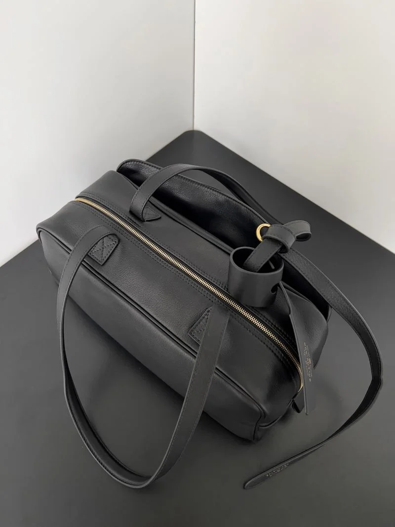 Balenciaga Shark-Tastic Curved Bowling Bag with Double Handle Design Sleek 38243