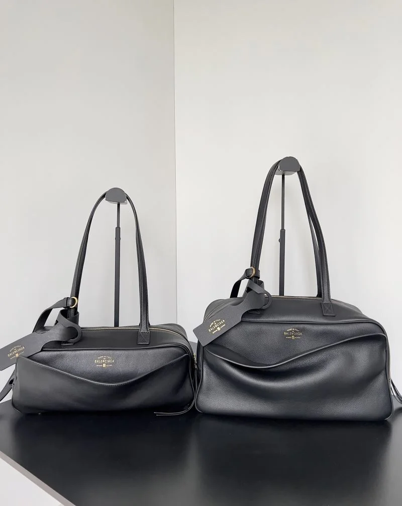 Balenciaga Shark-Tastic Curved Bowling Bag with Double Handle Design Sleek 38243