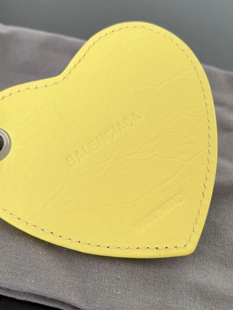 Balenciaga Sheepskin Heart Mirror Keychain Pendant WrinkleFree 70082