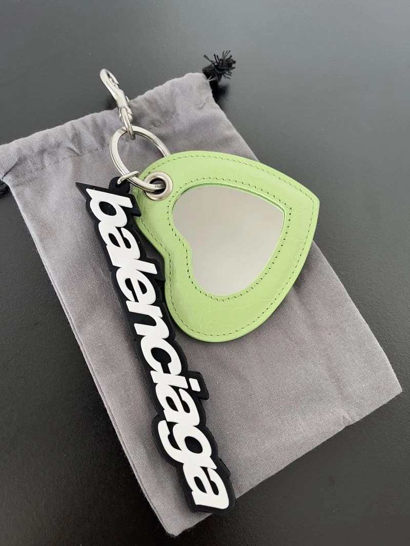 Balenciaga Sheepskin Heart Mirror Pendant Keychain Practical 69938
