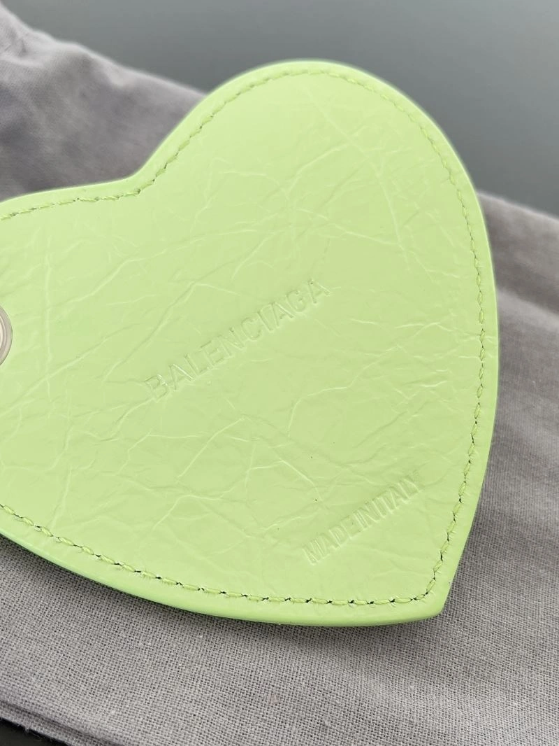 Balenciaga Sheepskin Heart Mirror Pendant Keychain Practical 69938