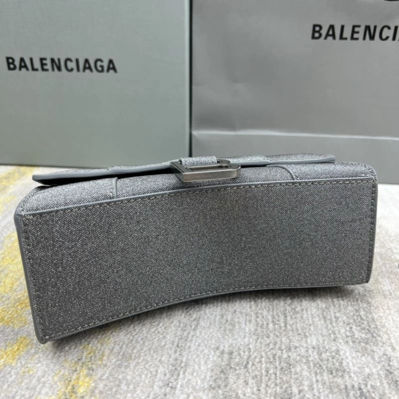 Balenciaga Shiny Gray Hourglass Bag -  Curved Design Youthful 78743