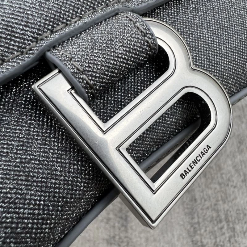 Balenciaga Shiny Gray Hourglass Bag -  Curved Design Youthful 78743