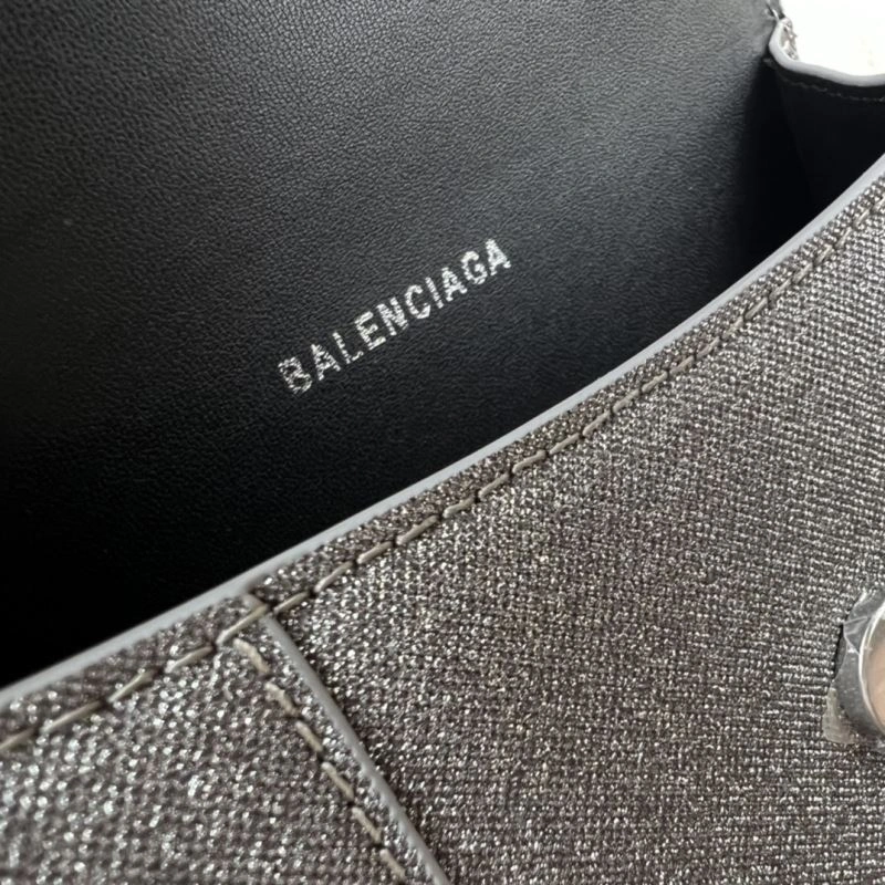 Balenciaga Shiny Gray Hourglass Bag -  Curved Design Youthful 78743