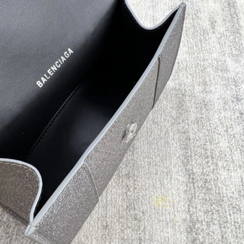 Balenciaga Shiny Gray Hourglass Bag -  Curved Design Youthful 78743
