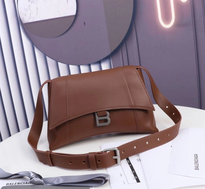 Balenciaga Signature Hourglass Caramel Bag with B-Pull Ring Practical 75299