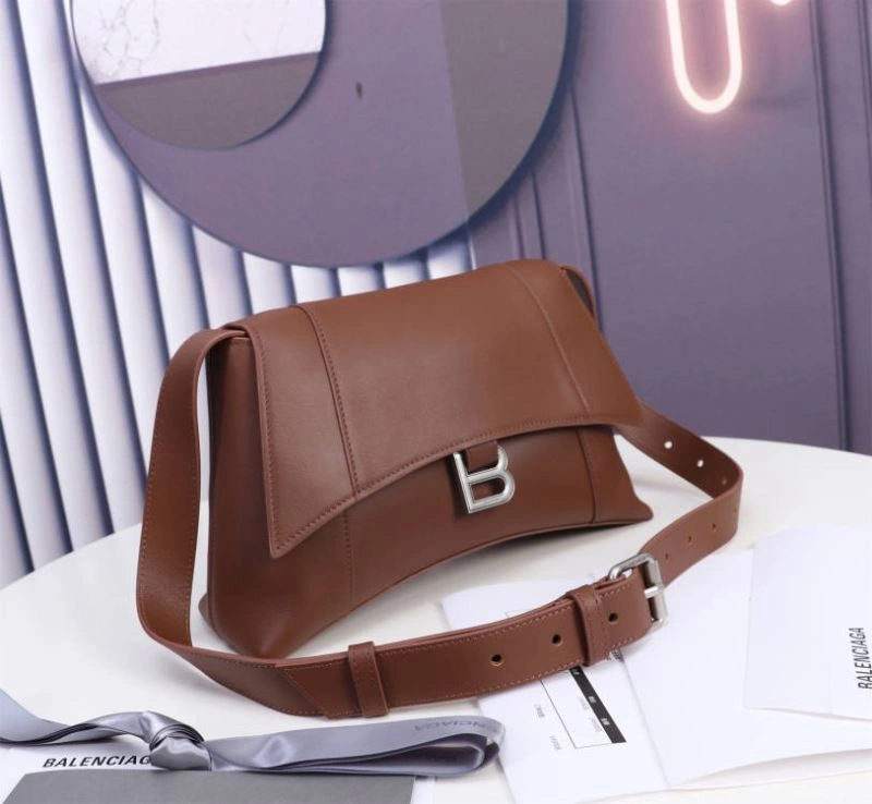 Balenciaga Signature Hourglass Caramel Bag with B-Pull Ring Practical 75299