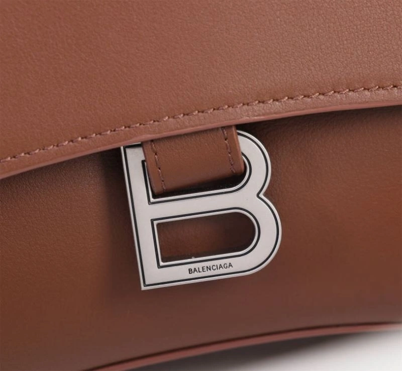Balenciaga Signature Hourglass Caramel Bag with B-Pull Ring Practical 75299