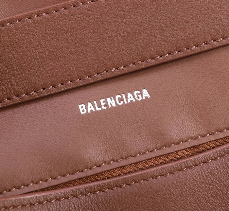 Balenciaga Signature Hourglass Caramel Bag with B-Pull Ring Practical 75299